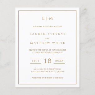 Papier Faire invitation de mariage simple avec monogramme