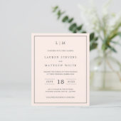 Papier Faire invitation de mariage simple avec monogramme (Debout devant)