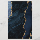 Papier Faire Mariage Bleu Nuit Agate Marbre (Dos)