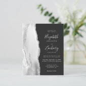 Papier Faire Mariage Code QR Gris Argent Agate Sombre (Debout devant)