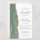 Papier Faire Mariage Vert Sauge Agate Or (Devant)