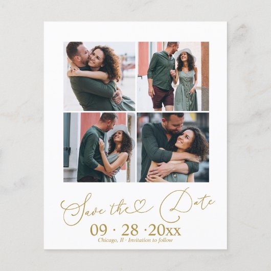 Papier Faire-part Budget Fiançailles Enregistrer la photo (Dos)