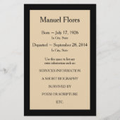 Papier faire-part commémoratif de la famille (Dos)