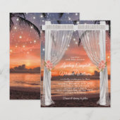 Papier Faire-part d'arche de mariage au coucher du soleil (Devant / Derrière)