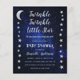Papier Faire-part de Baby Shower à petit budget "Twinkle 