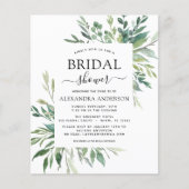 Papier Faire-part de Baby Shower Botanique de verdure à p (Devant)