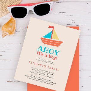 Papier Faire-part de baby shower Budget Ahoy C'est un Gar
