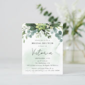 Papier Faire-part de Baby Shower Champêtre au Eucalyptus (Debout devant)