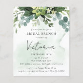 Papier Faire-part de Baby Shower Champêtre au Eucalyptus (Devant)