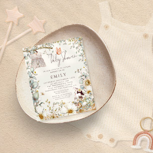 Papier Faire-part de Baby Shower crème Lapin au budget mo