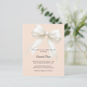 Papier Faire-part de Baby Shower fille perles d'ivoire pê (Debout devant)