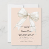 Papier Faire-part de Baby Shower fille perles d'ivoire pê (Devant)