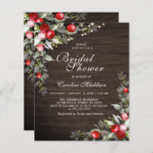 Papier Faire-part de Baby Shower hivernal rustique et lum (Devant / Derrière)