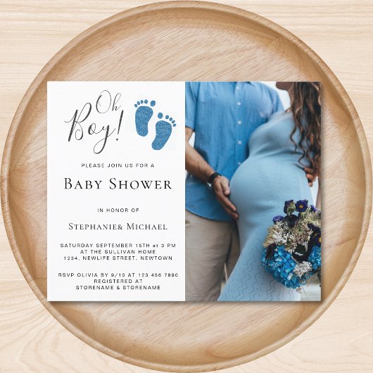 Papier Faire-part de Baby Shower pour couple Photo Budget