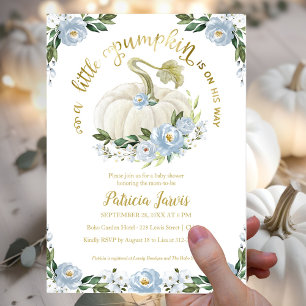 Papier Faire-part de Baby Shower : un petit bébé citrouil