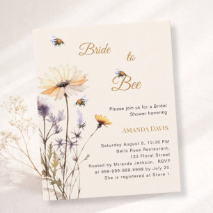 Papier Faire-part de bapteme de mariage à la fleur sauvag