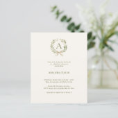 Papier Faire-part de bapteme de mariage avec monogramme e (Debout devant)