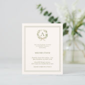 Papier Faire-part de bapteme de mariage avec monogramme e (Debout devant)