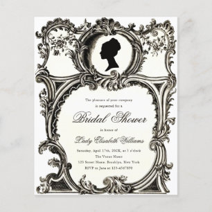 Papier Faire-part de bapteme de mariage rococo régence vi