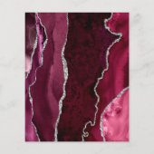 Papier Faire-part de budget Agate Bourgogne Argent Script (Dos)