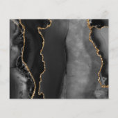 Papier Faire part de budget Agate Geode Noir Or Photo (Dos)