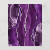 Papier Faire-part de budget en agate violette et argent à (Dos)