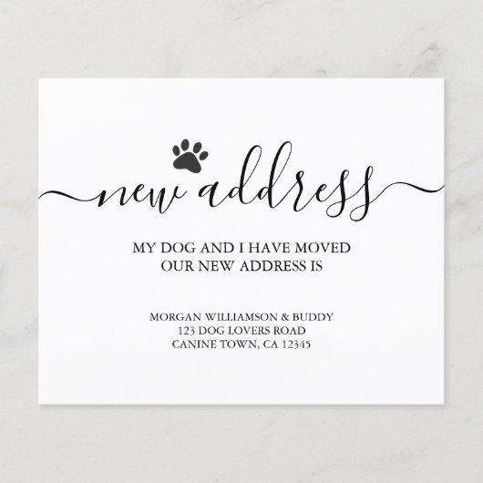 Papier Faire-part de déplacement de chien (Devant)