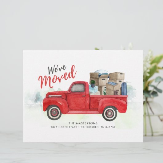 Papier Faire-part de déplacement de l'aquarelle déplacée  (Debout devant)