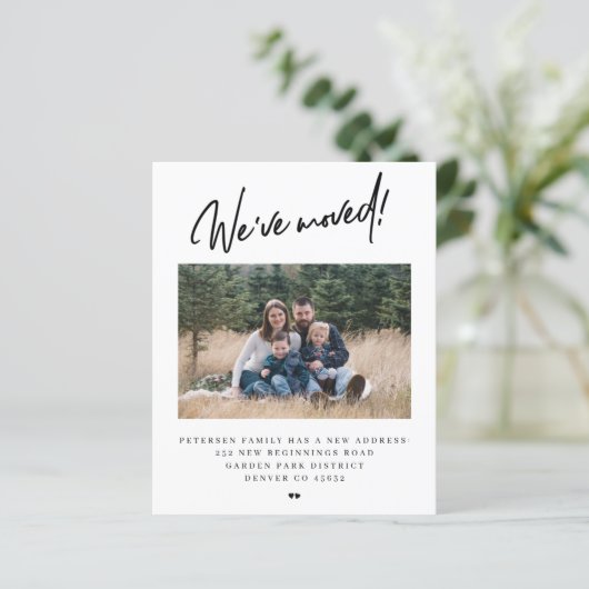 Papier Faire-part de déplacement photo simple budget (Debout devant)