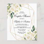 Papier Faire-part de douche de couple blanc et vert pas c (Devant)