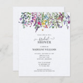 Papier Faire-part de Fête de Fiançailles "Prairie de Fleu (Devant / Derrière)