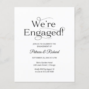 Papier Faire-part de fiançailles Budget We're Engaged