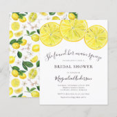 Papier Faire-part de Fiançailles Citron Budget (Devant / Derrière)