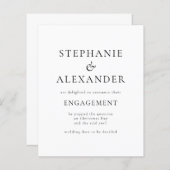 Papier Faire-part de Fiançailles de texte simple du budge (Devant / Derrière)