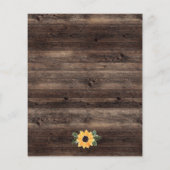 Papier Faire-part de Fiançailles en Bois Rustique de Tour (Dos)