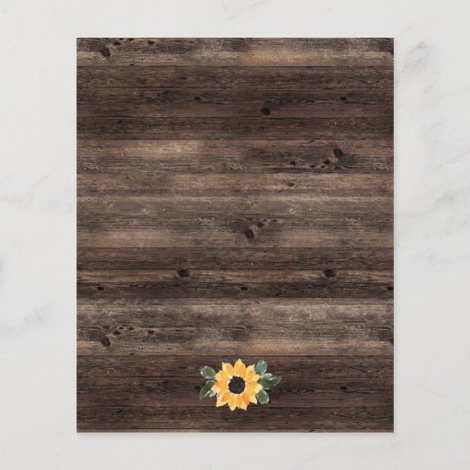 Papier Faire-part de Fiançailles en Bois Rustique de Tour (Dos)