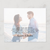 Papier Faire-part de Fiançailles photo du Surf de la mer  (Dos)