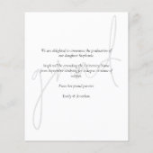 Papier Faire-part de fin d'études monochrome du script bu (Dos)