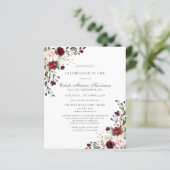 Papier Faire-part de fleurs de rose rouge de Bourgogne po (Debout devant)