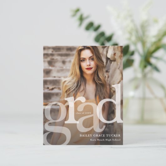 Papier Faire-part de Grad Overlay Budget simple (Debout devant)