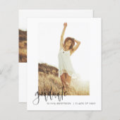 Papier Faire-part de graduation budgétaire photo minimali (Devant / Derrière)