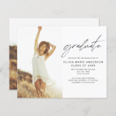 Papier Faire-part de graduation budgétaire photo minimali (Devant / Derrière)