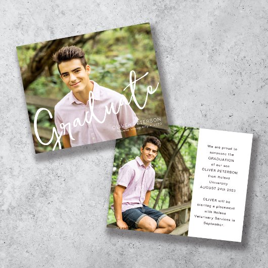 Papier Faire-part de graduation de la photo de superposit