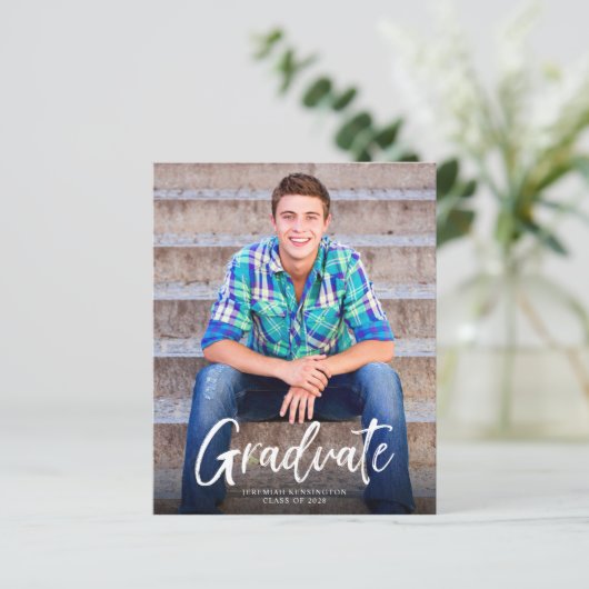 Papier Faire-part de graduation de la photo du script aud (Debout devant)