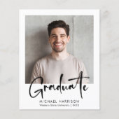Papier Faire-part de graduation de la photo du script aud (Devant)