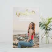 Papier Faire-part de graduation de la photo du script Gol (Debout devant)