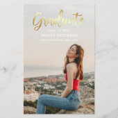 Papier Faire-part de graduation de la photo du script Gol (Devant)