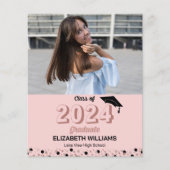 Papier Faire-part de graduation de Rose de budget (Devant)