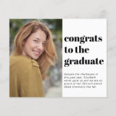 Papier Faire-part de graduation du budget Peace Out Photo (Dos)