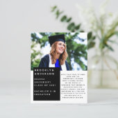 Papier FAIRE-PART de graduation du message photo BUDGET (Debout devant)